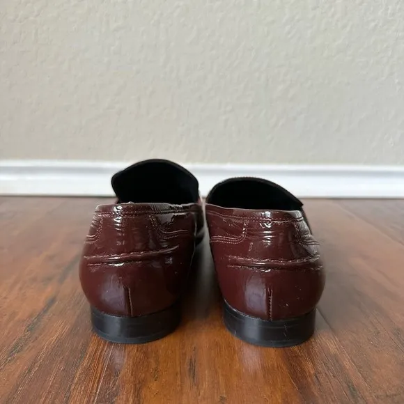 RAG &amp; BONE Cooper Patent Chain Loafer in Bordeaux ITALY MADE