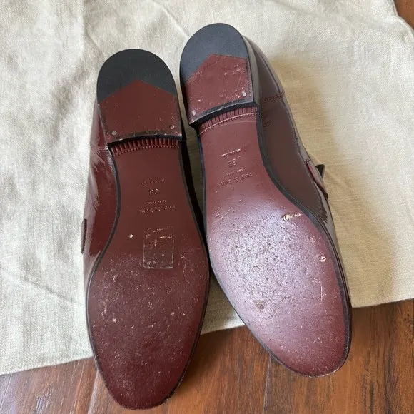 RAG &amp; BONE Cooper Patent Chain Loafer in Bordeaux ITALY MADE