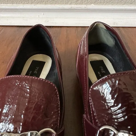 RAG &amp; BONE Cooper Patent Chain Loafer in Bordeaux ITALY MADE