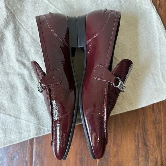 RAG &amp; BONE Cooper Patent Chain Loafer in Bordeaux ITALY MADE