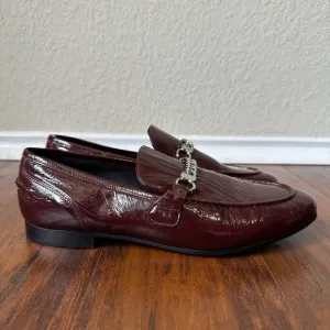 RAG &amp; BONE Cooper Patent Chain Loafer in Bordeaux ITALY MADE