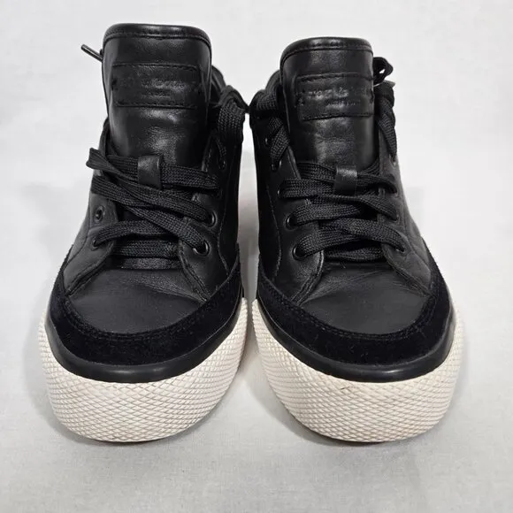 RAG &amp; BONE Elevated Basic Officecore BLACK Leather Rb Army Sneaker Women Size 10