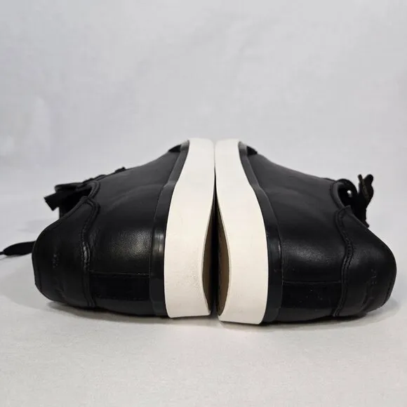RAG &amp; BONE Elevated Basic Officecore BLACK Leather Rb Army Sneaker Women Size 10