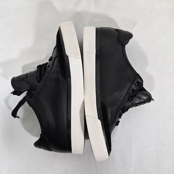 RAG &amp; BONE Elevated Basic Officecore BLACK Leather Rb Army Sneaker Women Size 10