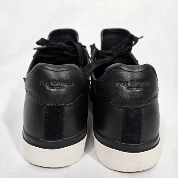 RAG &amp; BONE Elevated Basic Officecore BLACK Leather Rb Army Sneaker Women Size 10