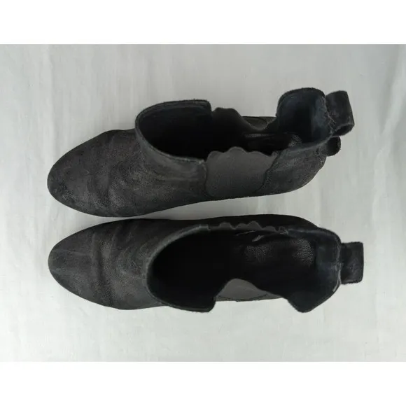 Rag &amp; Bone NY Devon Black Suede Ankle Boots Booties Heels Stretch Leather 7.5 38