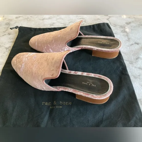 Rag &amp; Bone NY pink velvet size 41 mules
