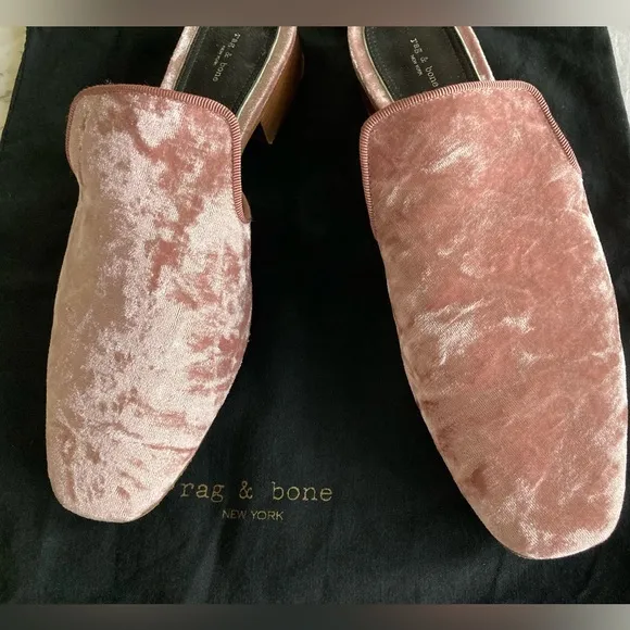 Rag &amp; Bone NY pink velvet size 41 mules