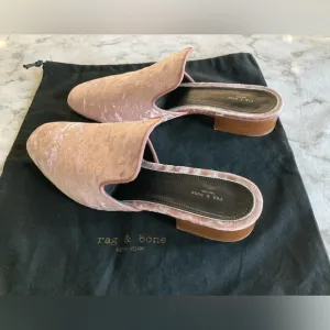Rag &amp; Bone NY pink velvet size 41 mules