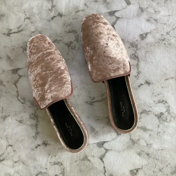 Rag &amp; Bone NY pink velvet size 41 mules