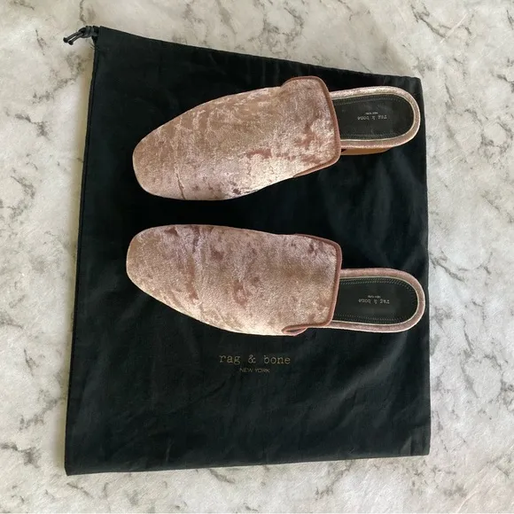 Rag &amp; Bone NY pink velvet size 41 mules
