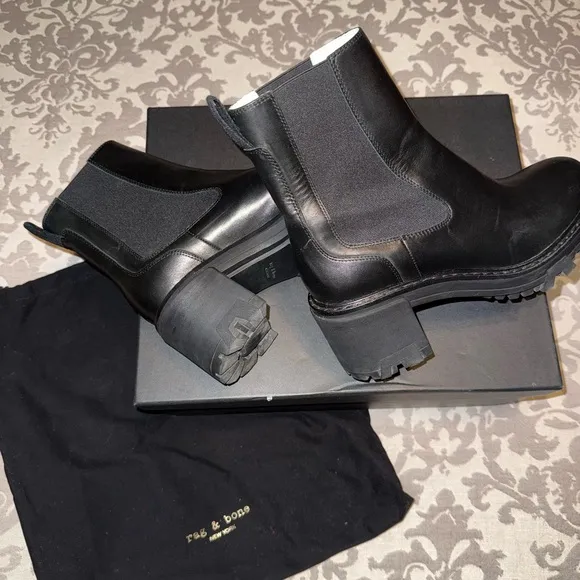 Rag &amp; Bone Shiloh Mid Leather Chelsea Boot (worn once)