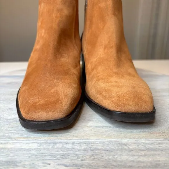 Rag &amp; Bone Women's Axel Mid Boots‎ In Cinnamon Leather Suede $395 Size 8.5