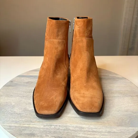 Rag &amp; Bone Women's Axel Mid Boots‎ In Cinnamon Leather Suede $395 Size 8.5