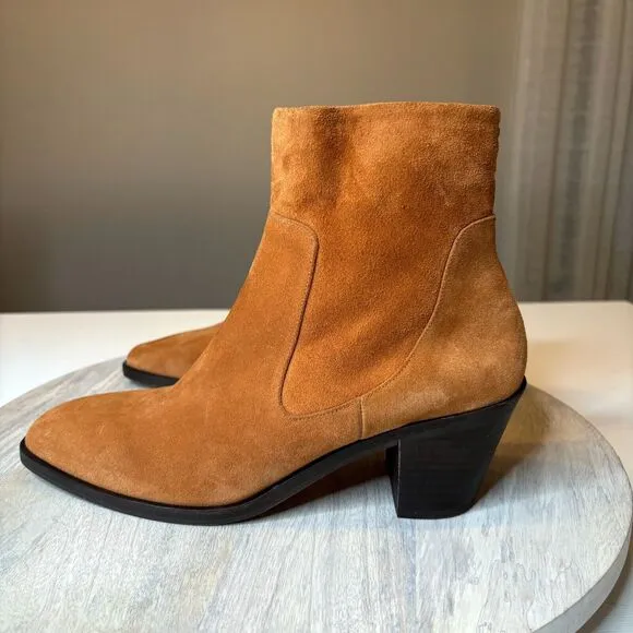 Rag &amp; Bone Women's Axel Mid Boots‎ In Cinnamon Leather Suede $395 Size 8.5