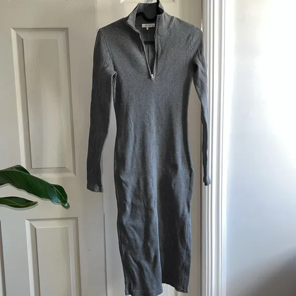 Rag And Bone Laila long sleeve zip front Ribbed Bodycon Dress size Xs