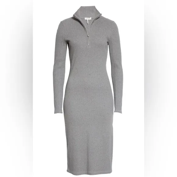 Rag And Bone Laila long sleeve zip front Ribbed Bodycon Dress size Xs