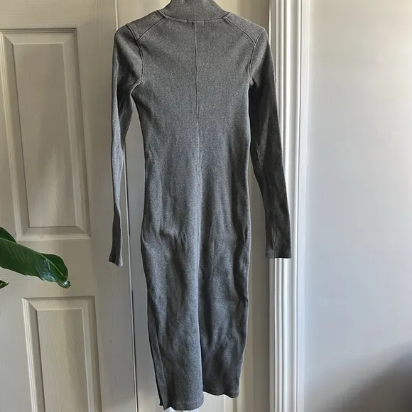 Rag And Bone Laila long sleeve zip front Ribbed Bodycon Dress size Xs