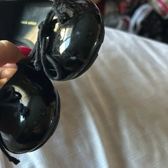 Ralph Lauren Black Patent Leather Ballet Shoes - 12