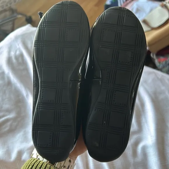Ralph Lauren Black Patent Leather Ballet Shoes - 12