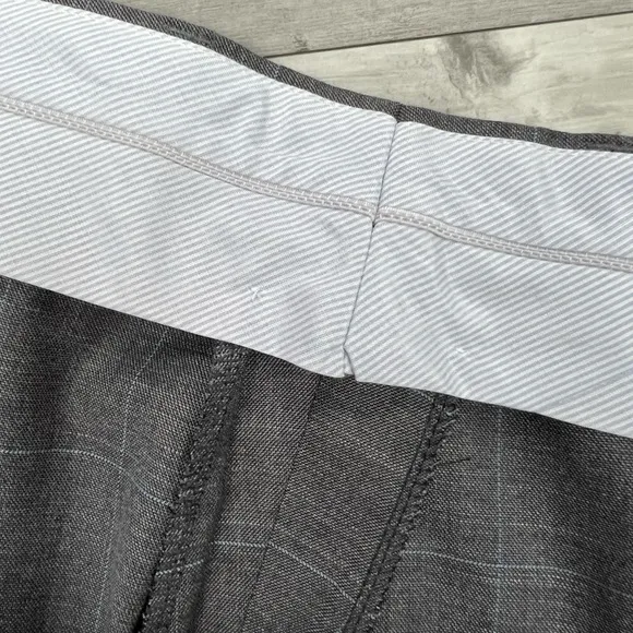 Ralph Lauren Grey w/ Blue Windowpane Slim Dress Pants 40x30