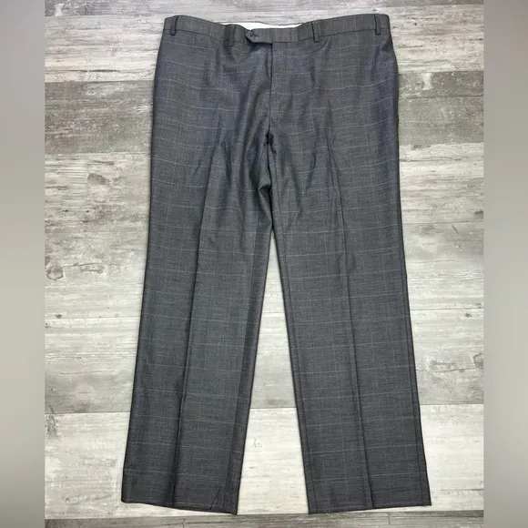 Ralph Lauren Grey w/ Blue Windowpane Slim Dress Pants 40x30