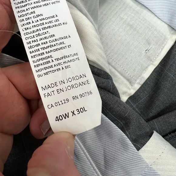 Ralph Lauren Grey w/ Blue Windowpane Slim Dress Pants 40x30