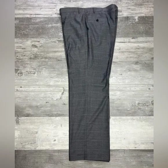 Ralph Lauren Grey w/ Blue Windowpane Slim Dress Pants 40x30