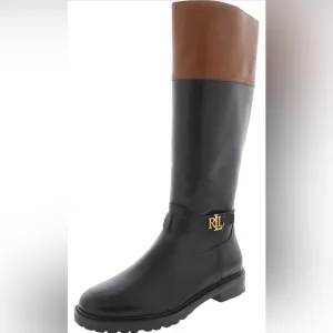Ralph Lauren Lauren Womens Everly Leather Mid-Calf Boots