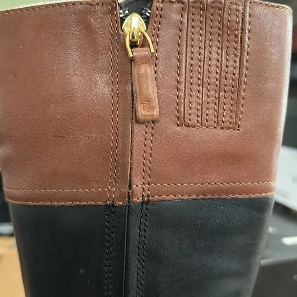 Ralph Lauren Lauren Womens Everly Leather Mid-Calf Boots