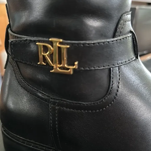 Ralph Lauren Lauren Womens Everly Leather Mid-Calf Boots