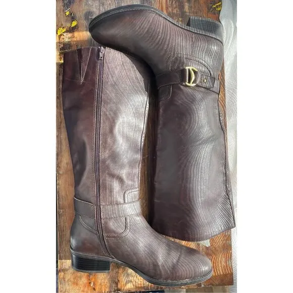Ralph Lauren Micah Leather Mid Calf Riding Boots Size 10B Brown