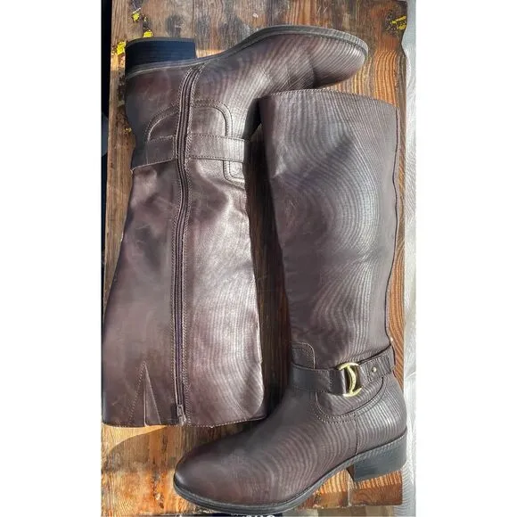 Ralph Lauren Micah Leather Mid Calf Riding Boots Size 10B Brown