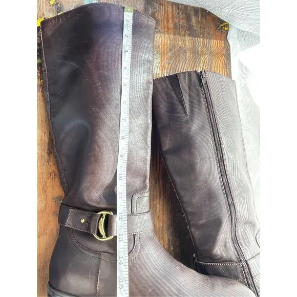 Ralph Lauren Micah Leather Mid Calf Riding Boots Size 10B Brown