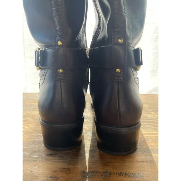 Ralph Lauren Micah Leather Mid Calf Riding Boots Size 10B Brown