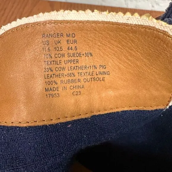 Ralph Lauren Polo Country Suade and Corduroy Ranger Boots Size 11.5.