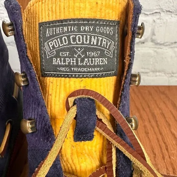 Ralph Lauren Polo Country Suade and Corduroy Ranger Boots Size 11.5.