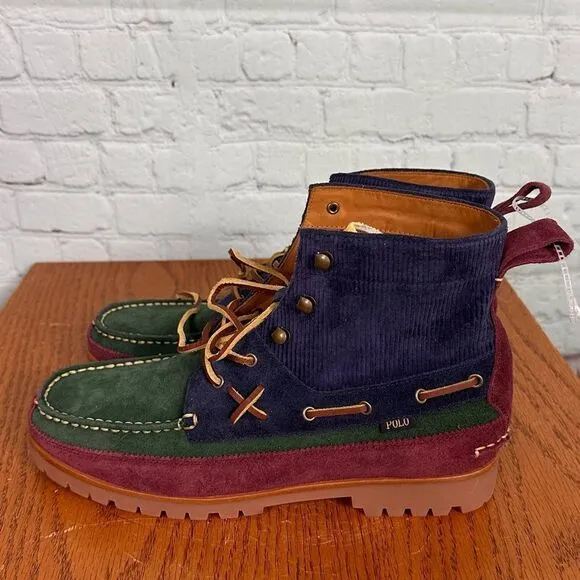 Ralph Lauren Polo Country Suade and Corduroy Ranger Boots Size 11.5.