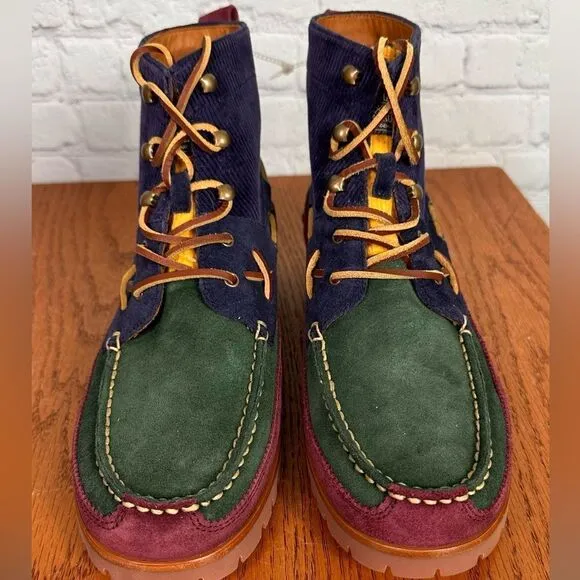 Ralph Lauren Polo Country Suade and Corduroy Ranger Boots Size 11.5.