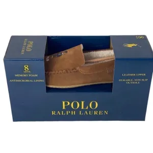 RALPH LAUREN Size 8 Mens Collins Bear Memory Foam Moccasin Slippers