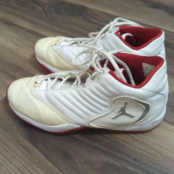 RARE🔥 Nike Air Jordan B'2RUE White Patent Red Silver Men's Shoes 10‎ 312523-104