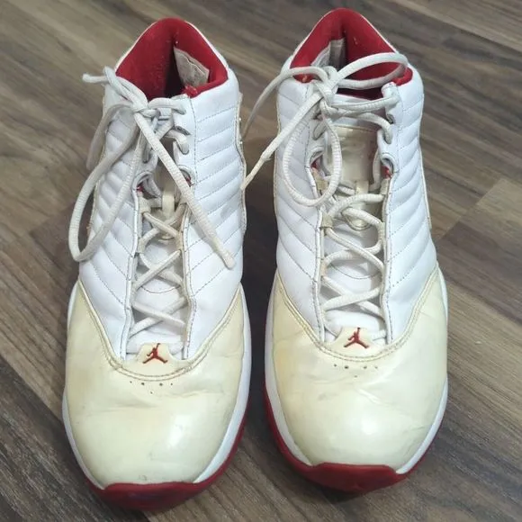 RARE🔥 Nike Air Jordan B'2RUE White Patent Red Silver Men's Shoes 10‎ 312523-104