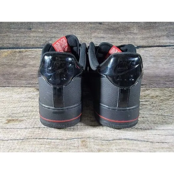 RARE Nike Air Force 1 '07 Black Black Patent Red' Shoes 315122-021 Men’s 13