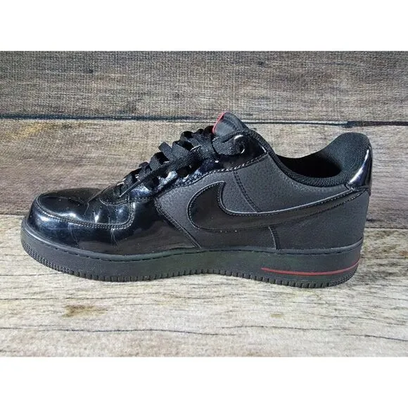 RARE Nike Air Force 1 '07 Black Black Patent Red' Shoes 315122-021 Men’s 13