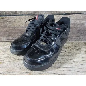 RARE Nike Air Force 1 '07 Black Black Patent Red' Shoes 315122-021 Men’s 13