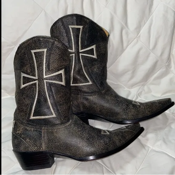 RARE Old Gringo Camelot Leather Cross Motif Cowgirl Western Boot size 9