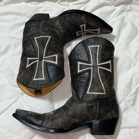 RARE Old Gringo Camelot Leather Cross Motif Cowgirl Western Boot size 9