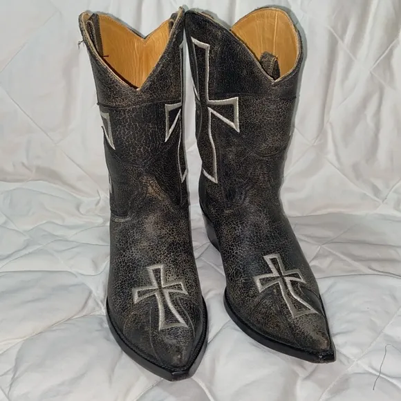 RARE Old Gringo Camelot Leather Cross Motif Cowgirl Western Boot size 9