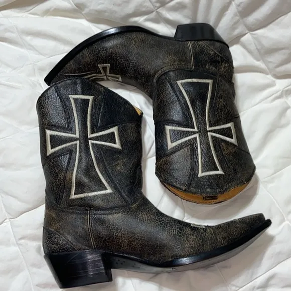RARE Old Gringo Camelot Leather Cross Motif Cowgirl Western Boot size 9