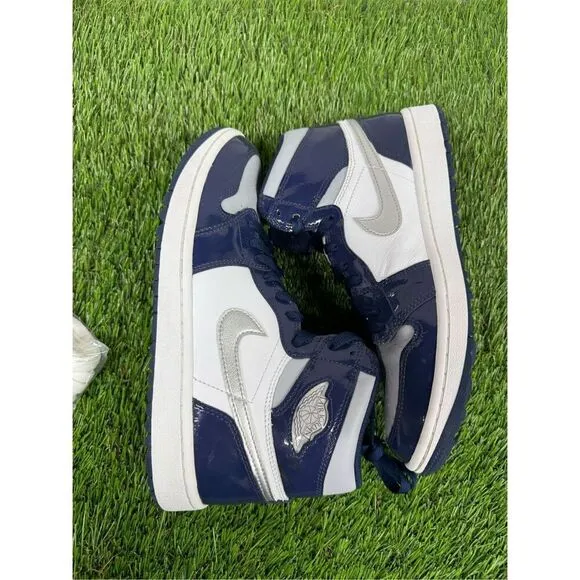 RARE Size 8 CLEAN  - Air Jordan 1 Golf High Midnight Navy White Patent Leather